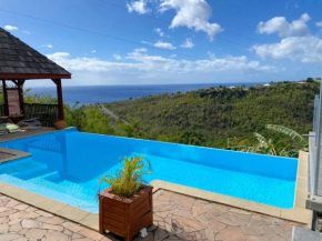 Bungalow idyllique à Vieux-Habitants avec vue sur la mer